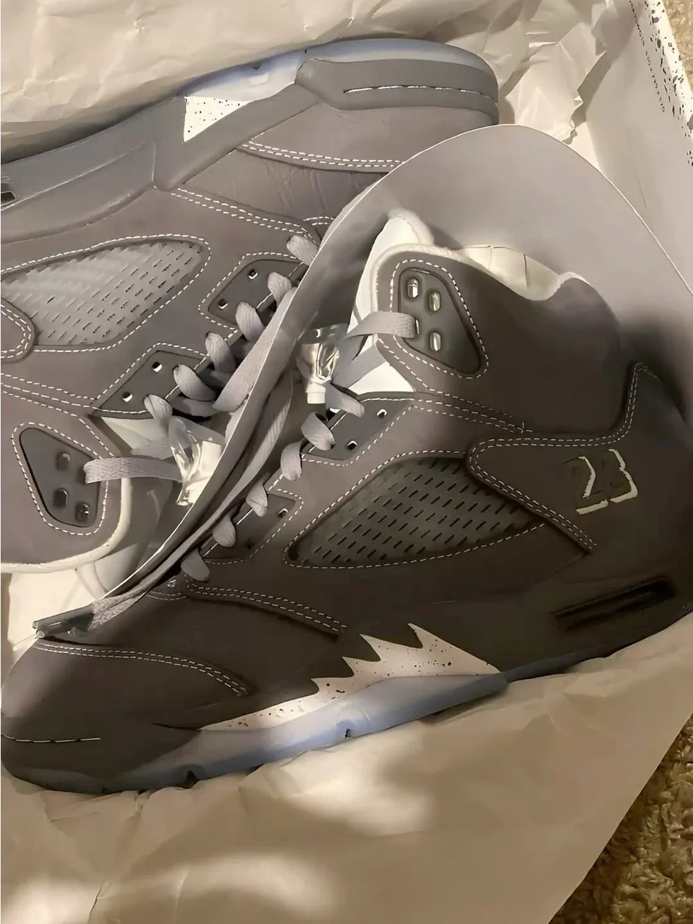 Jordan Men's High-Top Sneakers in Grey and White